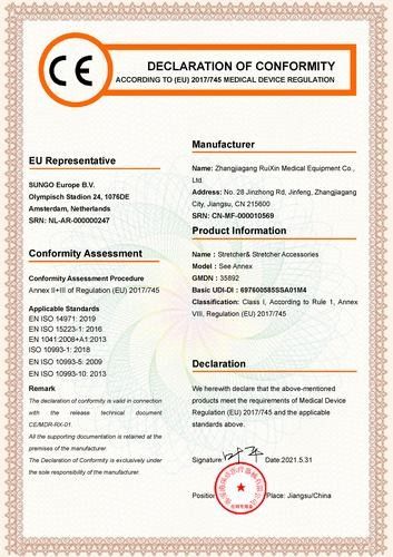 China Zhangjiagang Ruixin Medical Equipment Co., Ltd. zertifizierungen