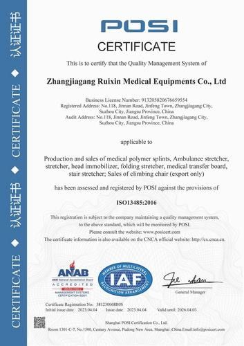 China Zhangjiagang Ruixin Medical Equipment Co., Ltd. zertifizierungen